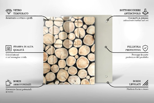 Zaščitna plošča za štedilnik Lesena debla