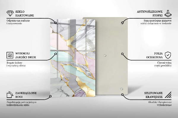 Zaščitna plošča za štedilnik Pastelni marmor