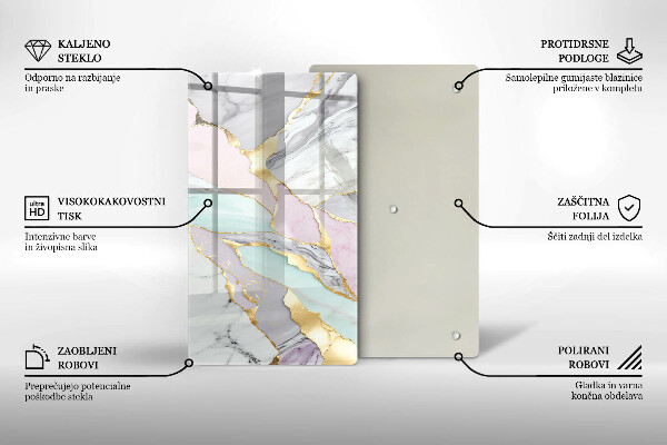 Zaščitna plošča za štedilnik Pastelni marmor