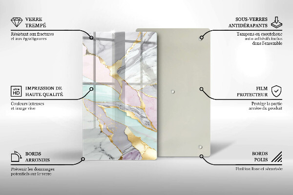 Zaščitna plošča za štedilnik Pastelni marmor