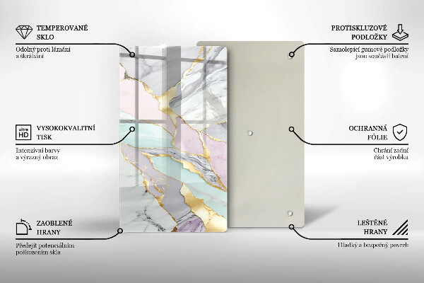 Zaščitna plošča za štedilnik Pastelni marmor
