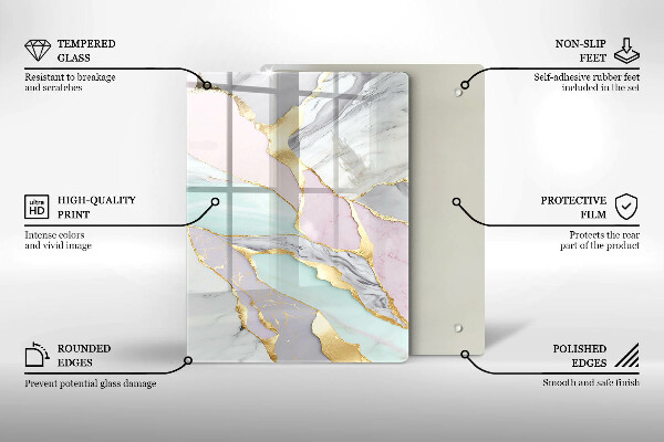 Zaščitna plošča za štedilnik Pastelni marmor