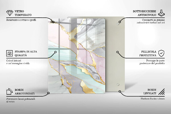 Zaščitna plošča za štedilnik Pastelni marmor