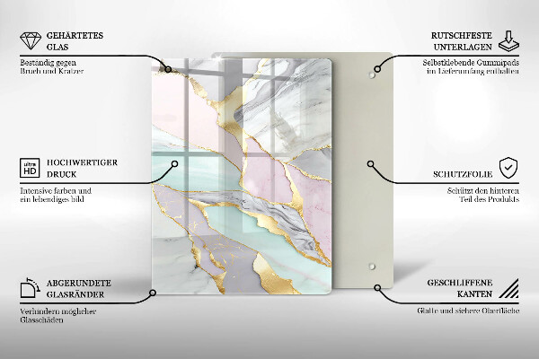 Zaščitna plošča za štedilnik Pastelni marmor