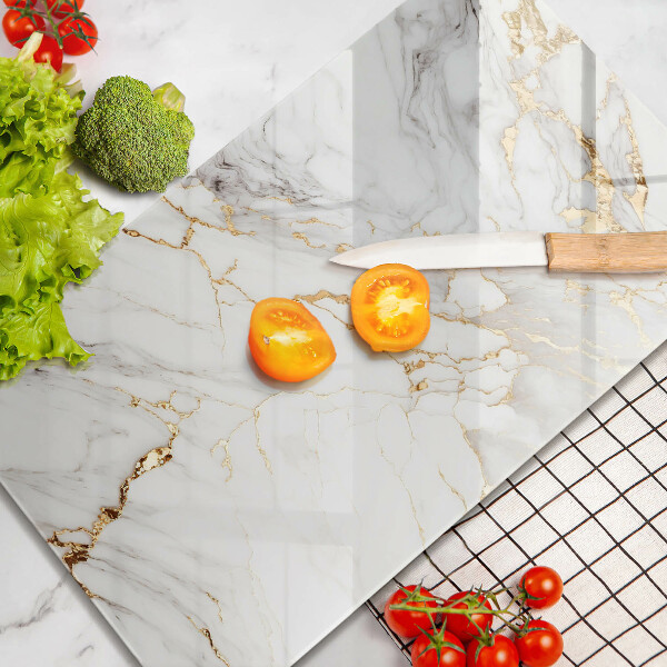 Zaščitna plošča za štedilnik Svetel marmor z zlatom