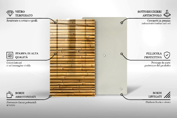 Zaščitna plošča za štedilnik Naravni boho bambus