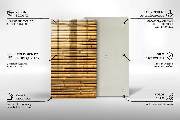 Zaščitna plošča za štedilnik Naravni boho bambus