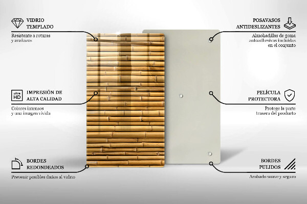 Zaščitna plošča za štedilnik Naravni boho bambus