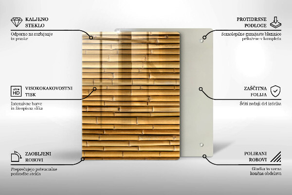 Zaščitna plošča za štedilnik Naravni boho bambus