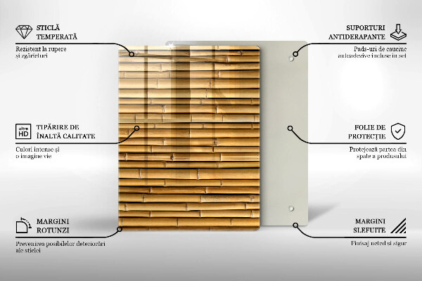 Zaščitna plošča za štedilnik Naravni boho bambus