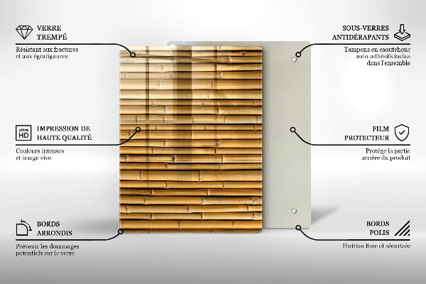 Zaščitna plošča za štedilnik Naravni boho bambus