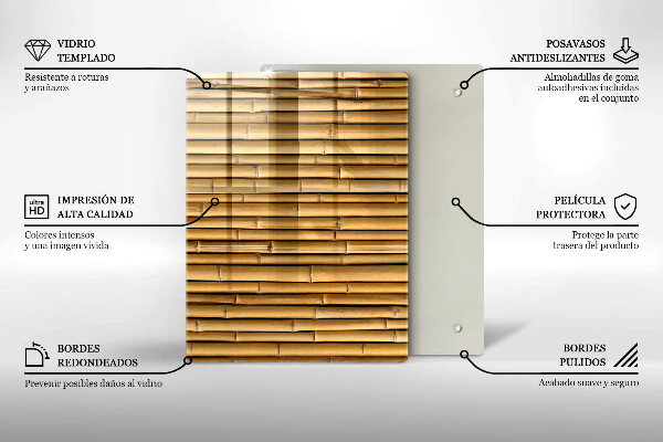 Zaščitna plošča za štedilnik Naravni boho bambus