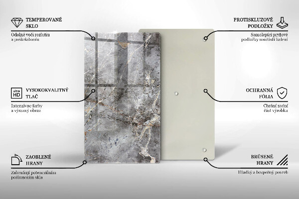 Zaščitna steklena plošča za štedilnik Kamnita tekstura