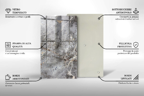 Zaščitna steklena plošča za štedilnik Kamnita tekstura