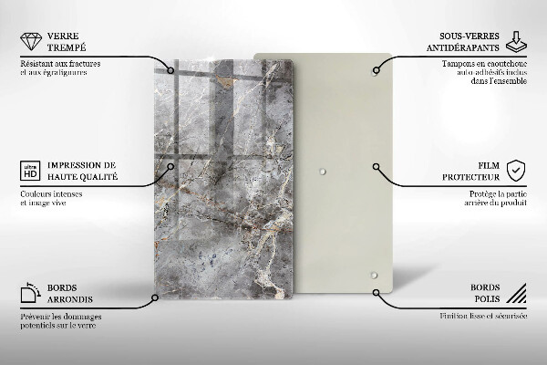 Zaščitna steklena plošča za štedilnik Kamnita tekstura
