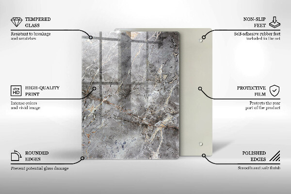 Zaščitna steklena plošča za štedilnik Kamnita tekstura