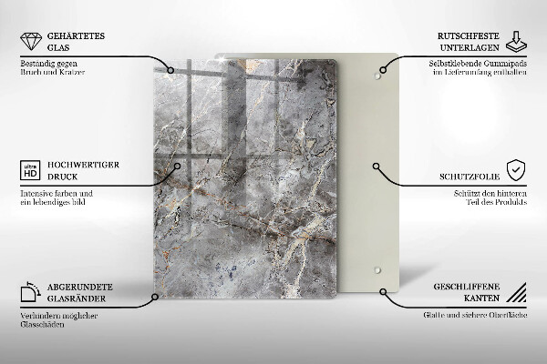 Zaščitna steklena plošča za štedilnik Kamnita tekstura