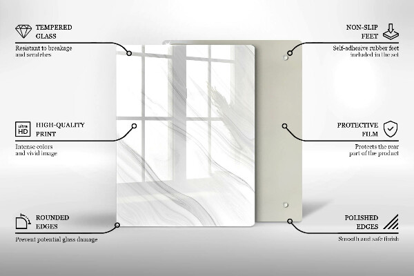 Zaščitna plošča za štedilnik Nežen marmor