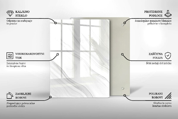 Zaščitna plošča za štedilnik Nežen marmor