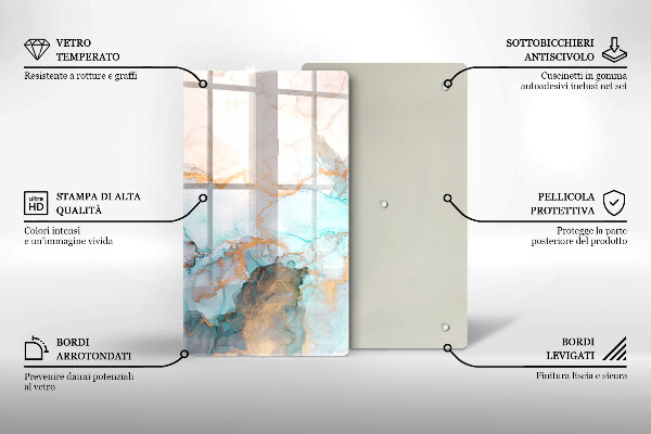 Zaščitna plošča za štedilnik Marmorna abstrakcija