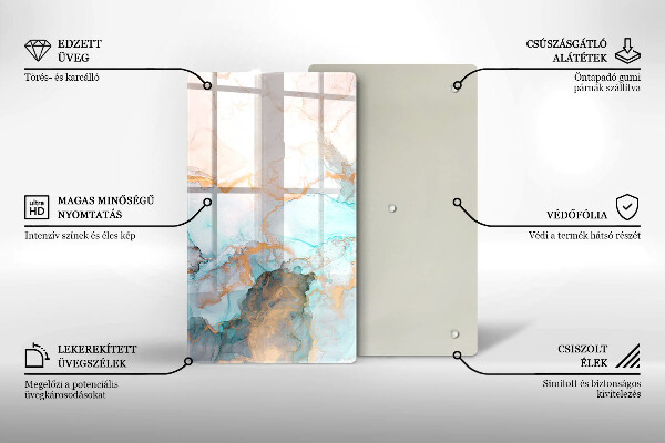 Zaščitna plošča za štedilnik Marmorna abstrakcija