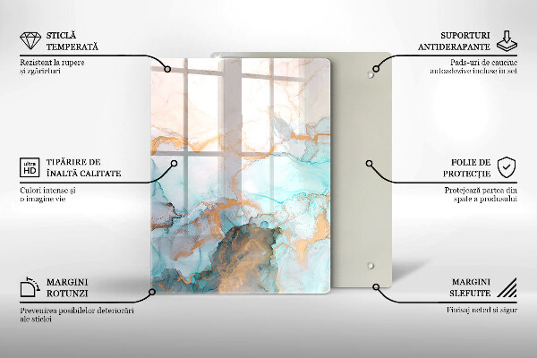 Zaščitna plošča za štedilnik Marmorna abstrakcija