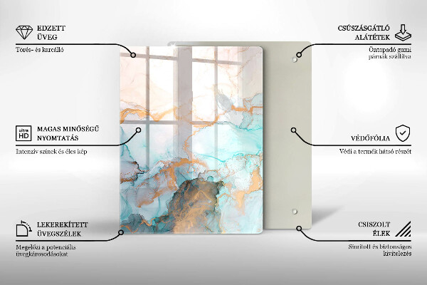 Zaščitna plošča za štedilnik Marmorna abstrakcija