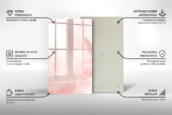 Zaščitna steklena plošča za štedilnik Ozadje pastelnih vrtnic