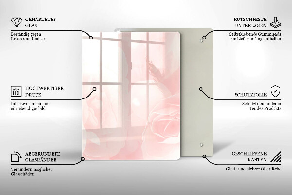Zaščitna steklena plošča za štedilnik Ozadje pastelnih vrtnic