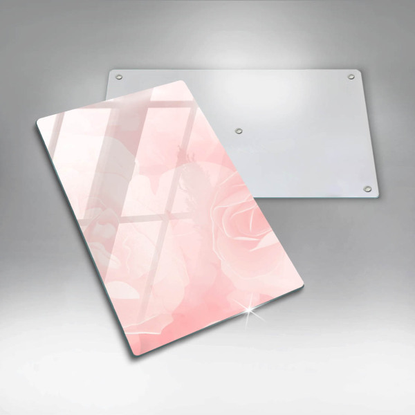 Zaščitna steklena plošča za štedilnik Ozadje pastelnih vrtnic