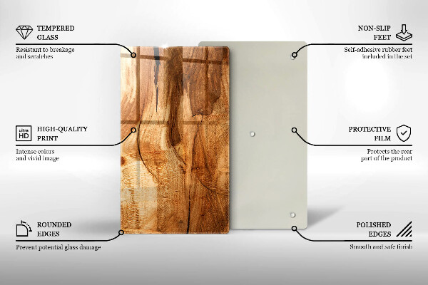 Zaščitna steklena plošča za štedilnik Tekstura lesene plošče