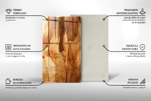 Zaščitna steklena plošča za štedilnik Tekstura lesene plošče