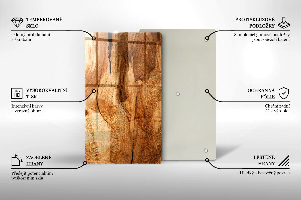Zaščitna steklena plošča za štedilnik Tekstura lesene plošče