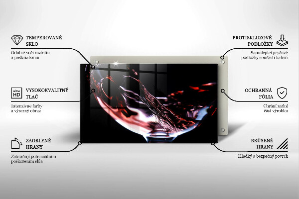 Zaščitna plošča za štedilnik Kozarec rdečega vina