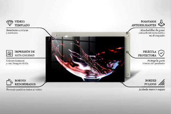 Zaščitna plošča za štedilnik Kozarec rdečega vina