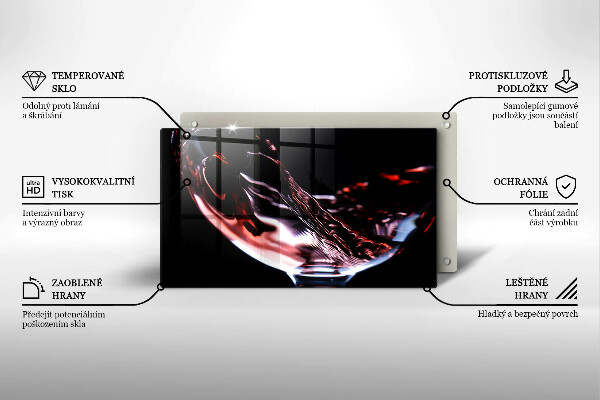 Zaščitna plošča za štedilnik Kozarec rdečega vina