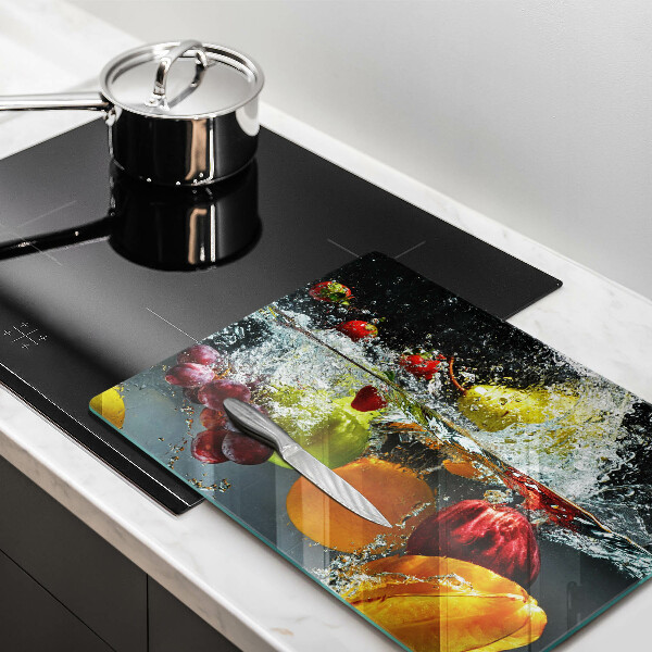 Zaščitna plošča za štedilnik Sočno sadje v vodi