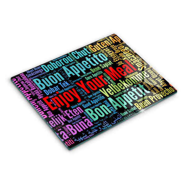 Zaščitna plošča za štedilnik Podnapisi Bon appetit jeziki