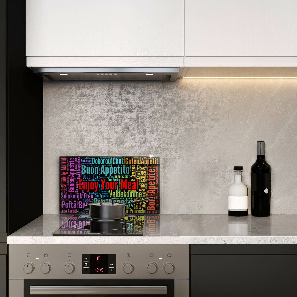 Zaščitna plošča za štedilnik Podnapisi Bon appetit jeziki