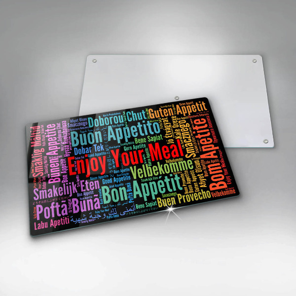 Zaščitna plošča za štedilnik Podnapisi Bon appetit jeziki