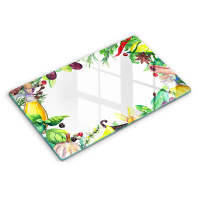 Zaščitna plošča za štedilnik Poslikana hrana