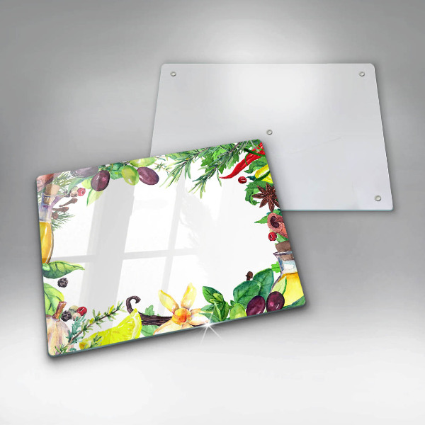 Zaščitna plošča za štedilnik Poslikana hrana