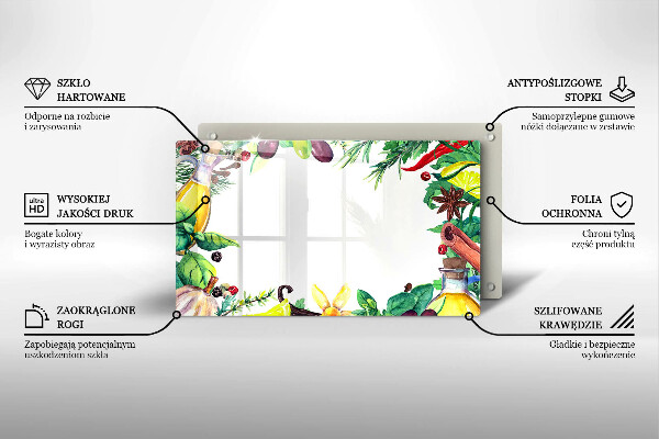 Zaščitna plošča za štedilnik Poslikana hrana