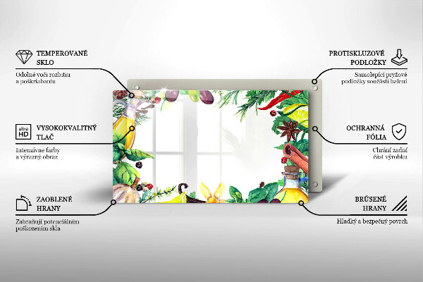 Zaščitna plošča za štedilnik Poslikana hrana