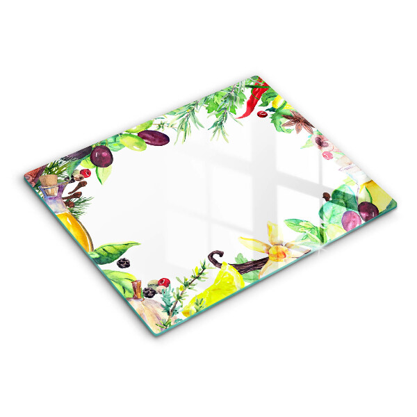 Zaščitna plošča za štedilnik Poslikana hrana