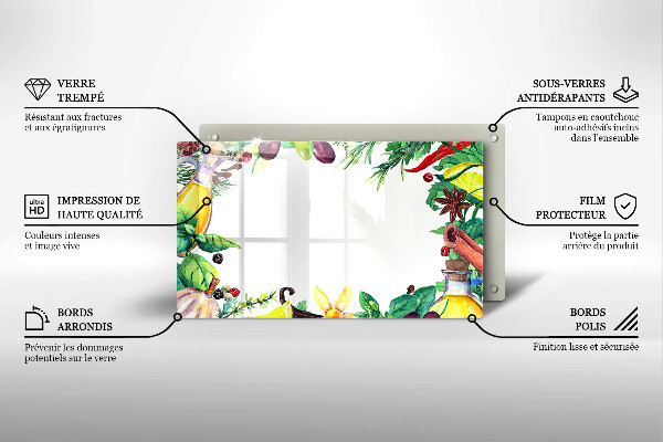 Zaščitna plošča za štedilnik Poslikana hrana