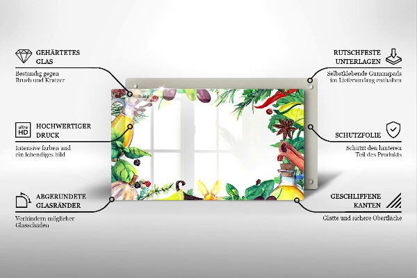 Zaščitna plošča za štedilnik Poslikana hrana