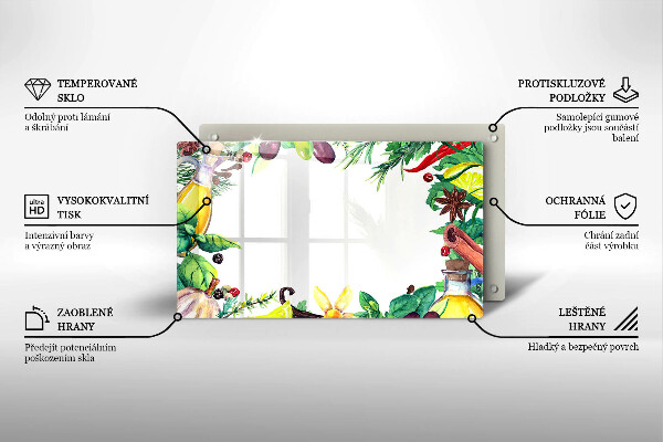 Zaščitna plošča za štedilnik Poslikana hrana