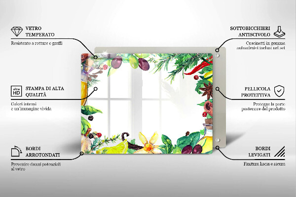 Zaščitna plošča za štedilnik Poslikana hrana
