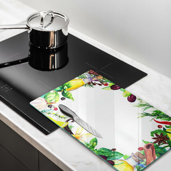 Zaščitna plošča za štedilnik Poslikana hrana